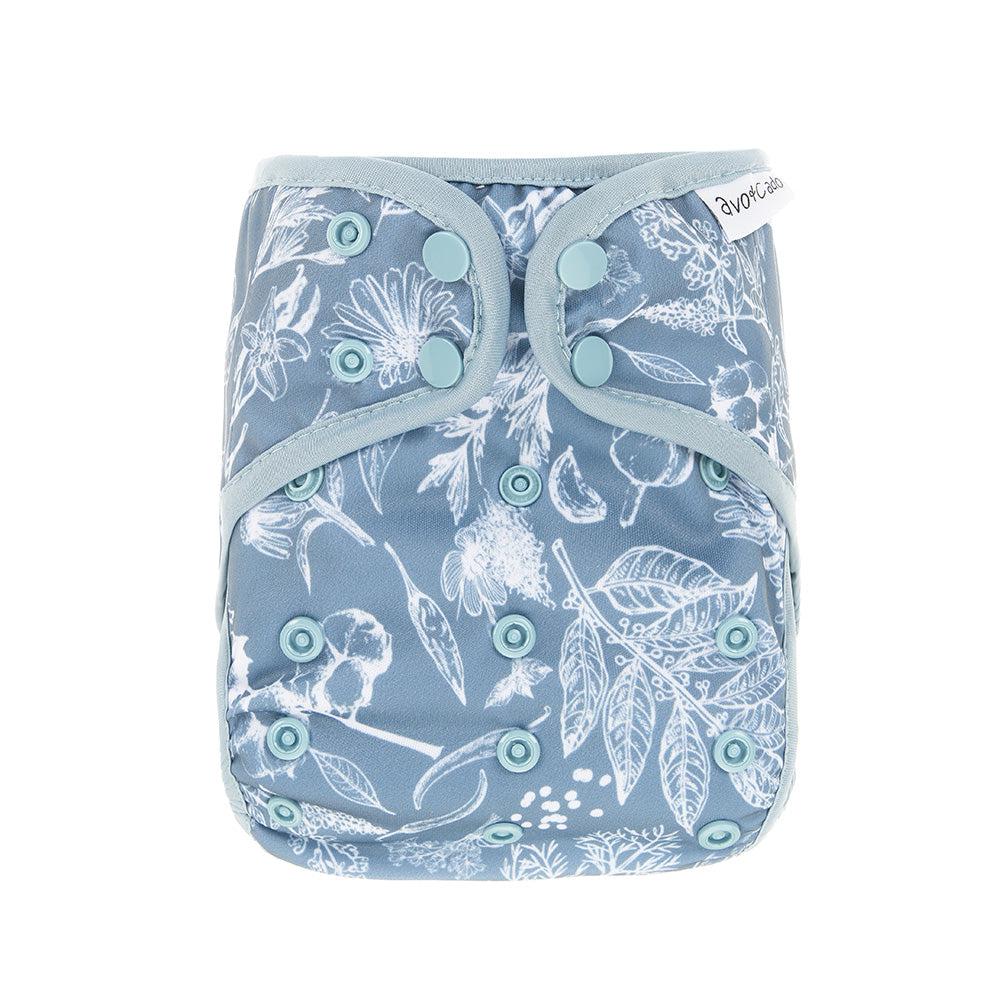 avo+cado One Size Explorer Luierhoes - Wildpflanzen, Naturküche, Knospen, Giersch, Zand, Pampasgras, Moss, Mauve, Blätter, Kräuter, Grijs, Pusteblume - - MamaMilla