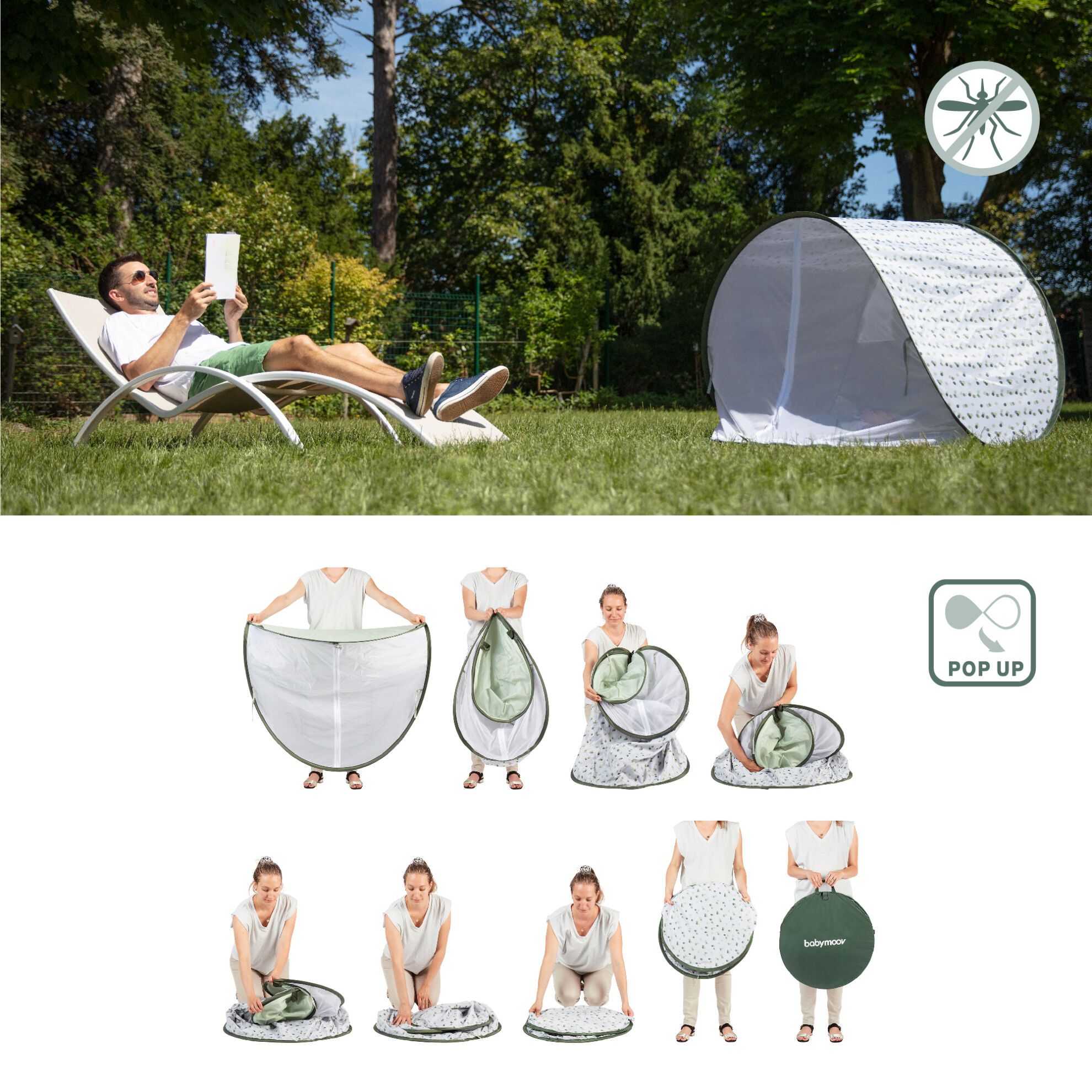Babymoov UV-telt - Grøn - Provence - UV-telt - MamaMilla