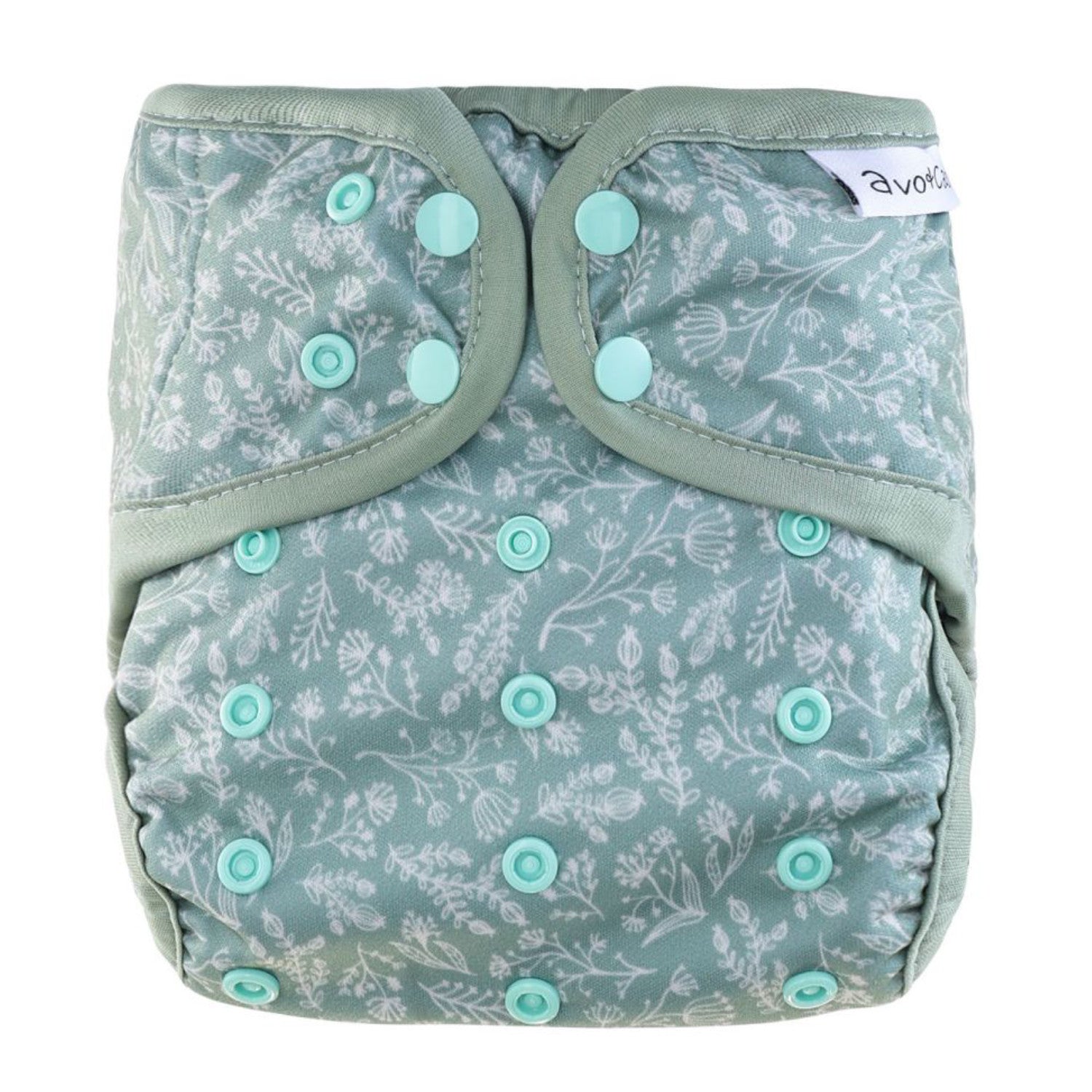avo+cado One Size Explorer Luierhoes - Wildpflanzen, Naturküche, Knospen, Giersch, Zand, Pampasgras, Moss, Mauve, Blätter, Kräuter, Grijs, Pusteblume - - MamaMilla