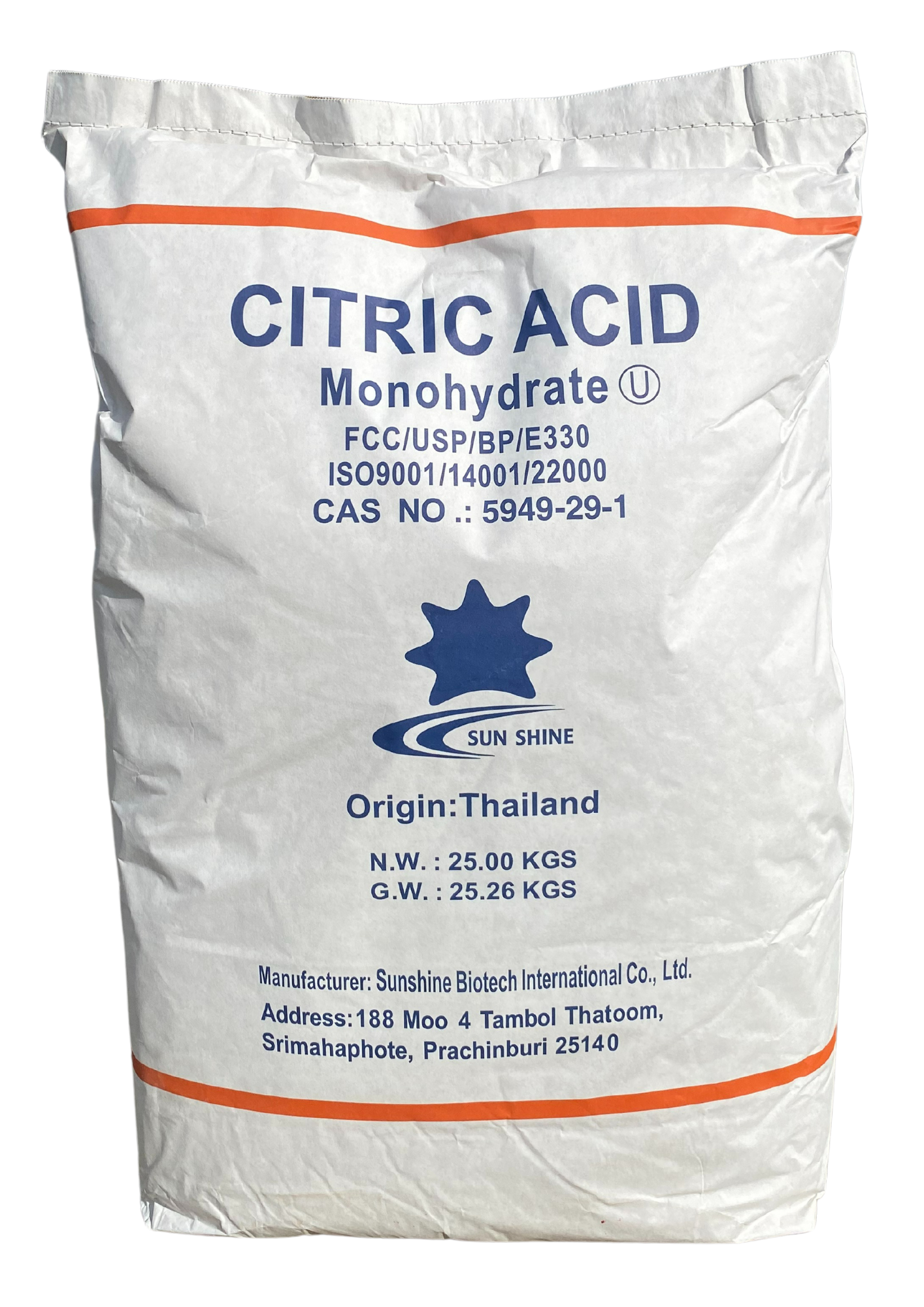 Ulrich Natürlich citroenzuur (food grade) - 25 kg - Citroenzuur - MamaMilla
