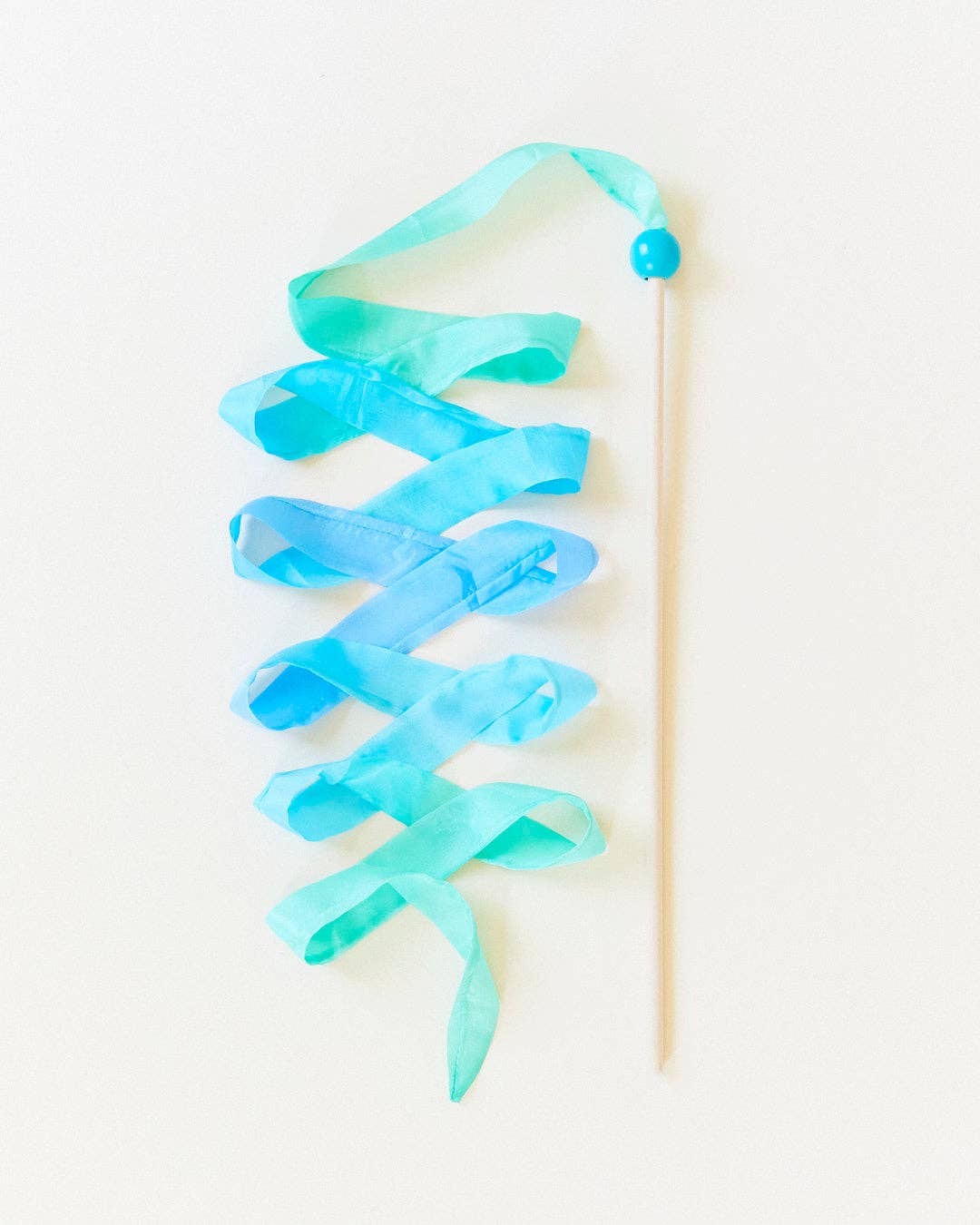 Sarahs Silk Sea Streamer - natural silk & wood wand - - MamaMilla