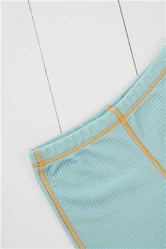 Grass & Air pistache badeshorts detaljer