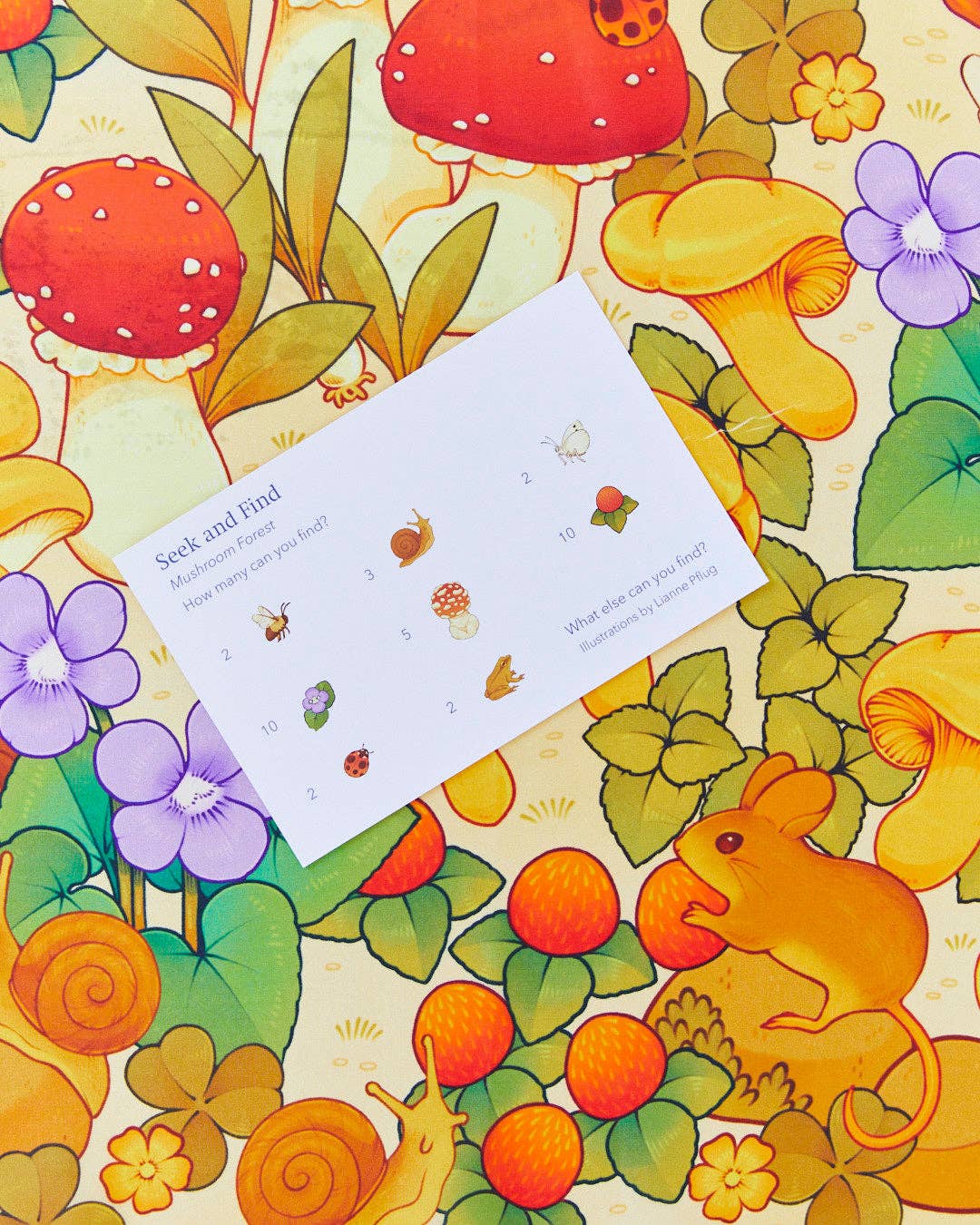Sarahs Silk Mushroom Print Seek & Find - Natural Waldorf Toy - - MamaMilla