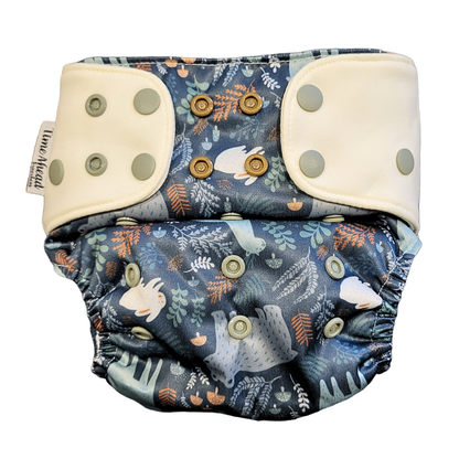 The Swedish Forest | Pocket Diaper Stretch | 5-17kg: Humleblomster beige / No inserts - - MamaMilla