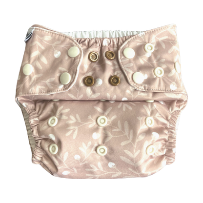The Swedish Forest | Pocket Diaper | Slim 3-15kg: Humleblomster vit / No inserts - - MamaMilla