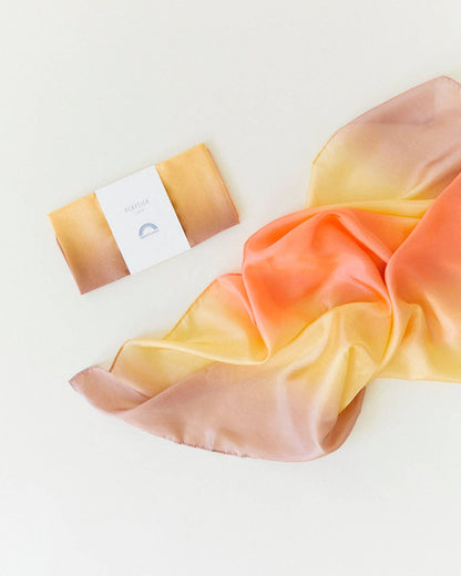 Sarahs Silk Earth Playsilks - Open-Ended 100% Silk, Natural Waldorf Toys: Desert - - MamaMilla