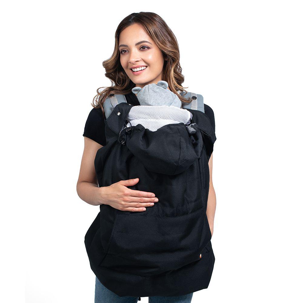 Wombat &amp; Co. winterdraaghoes voor draagzak en inbakerdoek - Charcoal Black/Grey - Draaghoes - MamaMilla