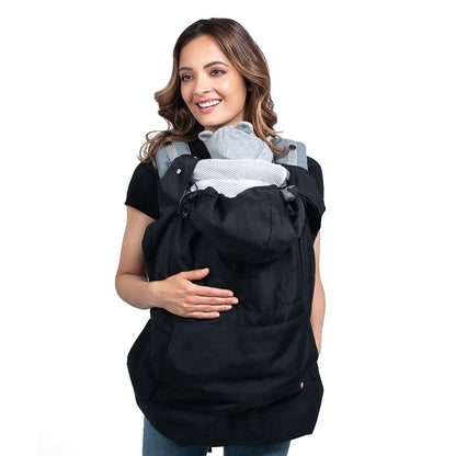 Wombat &amp; Co. winterdraaghoes voor draagzak en inbakerdoek - Charcoal Black/Grey - Draaghoes - MamaMilla